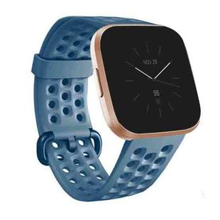 For FITBIT Versa 2 Breathable Silicone Watch Band, Size: Large(Cyan)