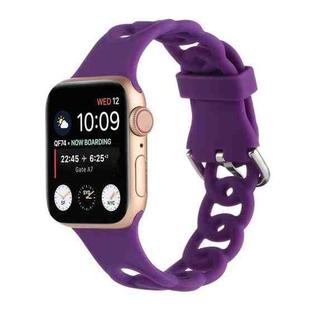 Hollow Silicone Watch Band For Apple Watch Series 8&7 41mm / SE 2&6&SE&5&4 40mm / 3&2&1 38mm(Dark Purple)