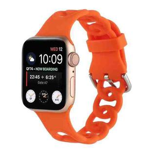 Hollow Silicone Watch Band For Apple Watch Ultra 49mm / Series 8&7 45mm / SE 2&6&SE&5&4 44mm / 3&2&1 42mm(Orange)