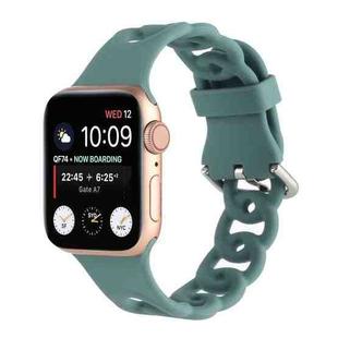 Hollow Silicone Watch Band For Apple Watch Ultra 49mm / Series 8&7 45mm / SE 2&6&SE&5&4 44mm / 3&2&1 42mm(Green)