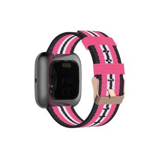 For FITBIT Versa Canvas Watch Band(Black Peach)