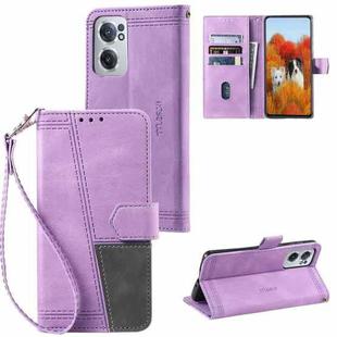 For OnePlus Nord CE 2 5G Splicing Leather Phone Case(Purple)