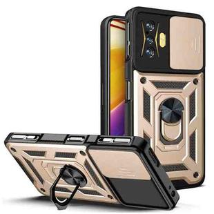 For Xiaomi Poco F4 GT / Redmi K50 Gaming Sliding Camera Cover Design TPU+PC Phone Case(Gold)