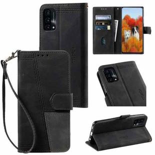 For OPPO A93 5G Splicing Leather Phone Case(Black)
