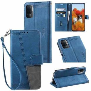 For OPPO A94 4G Splicing Leather Phone Case(Blue)