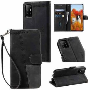 For OPPO A94 5G Splicing Leather Phone Case(Black)
