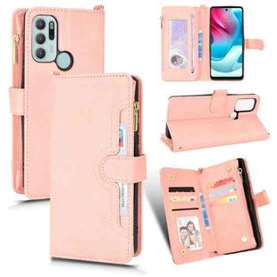 For Motorola Moto G60s Litchi Texture Zipper Leather Phone Case(Pink)