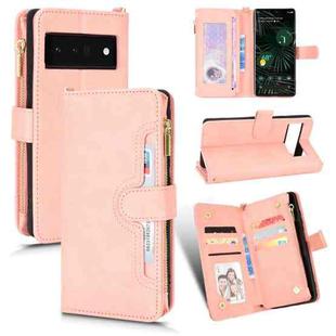 For Google Pixel 6 Pro Litchi Texture Zipper Leather Phone Case(Pink)