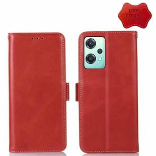 For OnePlus Nord CE 2 Lite 5G Crazy Horse Top Layer Cowhide Leather Phone Case(Red)