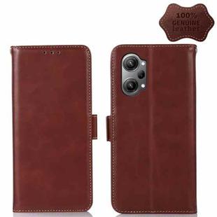 For OPPO K10 Pro 5G Crazy Horse Top Layer Cowhide Leather Phone Case(Brown)