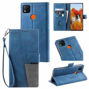 For Xiaomi Redmi 9C/Redmi 10A Splicing Leather Phone Case(Blue)