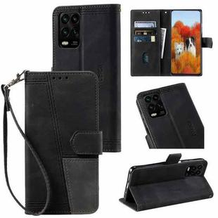 For Xiaomi Redmi 10 Splicing Leather Phone Case(Black)