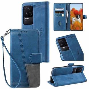 For Xiaomi Redmi K50/K50 Pro Splicing Leather Phone Case(Blue)