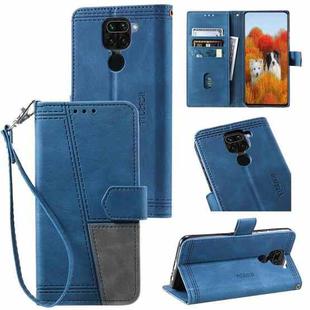 For Xiaomi Redmi Note 9 Splicing Leather Phone Case(Blue)