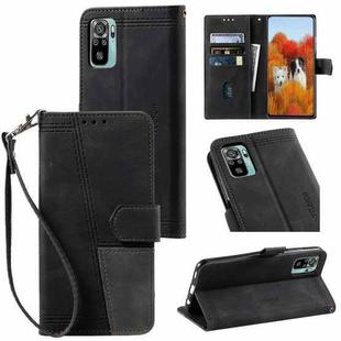 For Xiaomi Redmi Note 10 4G Splicing Leather Phone Case(Black)