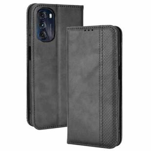 For Motorola Moto G 5G 2022 Magnetic Buckle Retro Texture Leather Phone Case(Black)