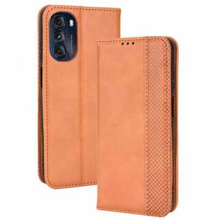 For Motorola Moto G 5G 2022 Magnetic Buckle Retro Texture Leather Phone Case(Brown)