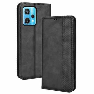 For OPPO Realme 9 5G Global / 9 Pro Magnetic Buckle Retro Texture Leather Phone Case(Black)