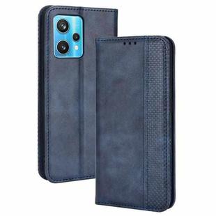 For OPPO Realme 9 5G Global / 9 Pro Magnetic Buckle Retro Texture Leather Phone Case(Blue)
