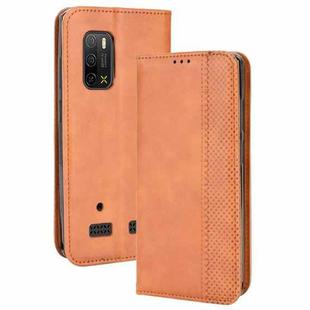 For Ulefone Armor X10 / X10 Pro Magnetic Buckle Retro Texture Leather Phone Case(Brown)