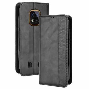 For Oukitel WP18 Magnetic Buckle Retro Texture Leather Phone Case(Black)