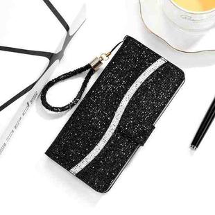 For Xiaomi Redmi 10C Glitter Powder Filp Leather Phone Case(Black)