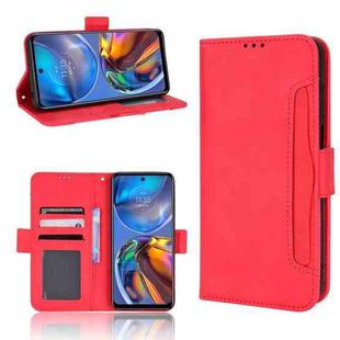 For Motorola Moto E32 4G Skin Feel Calf Texture Card Slots Leather Phone Case(Red)