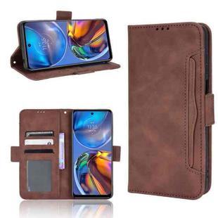 For Motorola Moto E32 4G Skin Feel Calf Texture Card Slots Leather Phone Case(Brown)