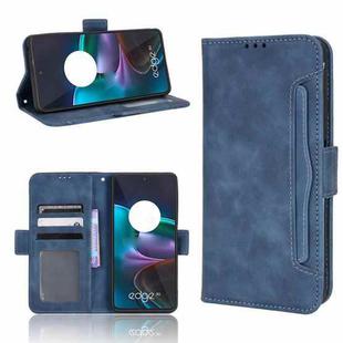 For Motorola Edge 30 Skin Feel Calf Texture Card Slots Leather Phone Case(Blue)