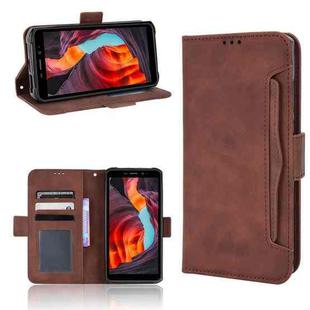 For Ulefone Armor X10 / X10 Pro Skin Feel Calf Texture Card Slots Leather Phone Case(Brown)