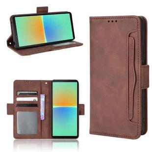 For Sony Xperia 10 IV Skin Feel Calf Texture Card Slots Leather Phone Case(Brown)