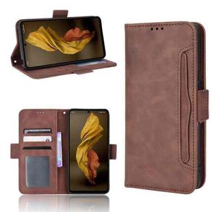 For Sharp Aquos R7 Skin Feel Calf Texture Card Slots Leather Phone Case(Brown)