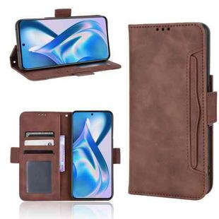 For OnePlus Ace 5G / 10R Skin Feel Calf Texture Card Slots Leather Phone Case(Brown)
