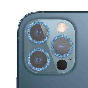For iPhone 12 Pro Glitter Ring Tempered Glass Camera Lens Film(Blue)