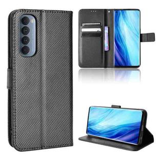 For OPPO Reno4 Pro Global&India&Southeast Asia Diamond Texture Leather Phone Case(Black)