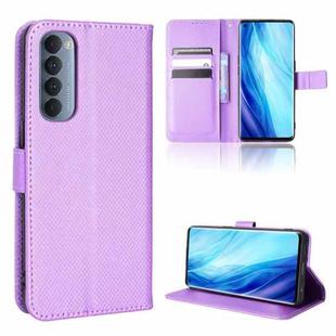 For OPPO Reno4 Pro Global&India&Southeast Asia Diamond Texture Leather Phone Case(Purple)