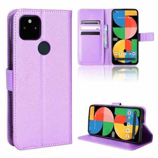 For Google Pixel 5a 5G Diamond Texture Leather Phone Case(Purple)