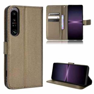 For Sony Xperia 1 IV Diamond Texture Leather Phone Case(Brown)