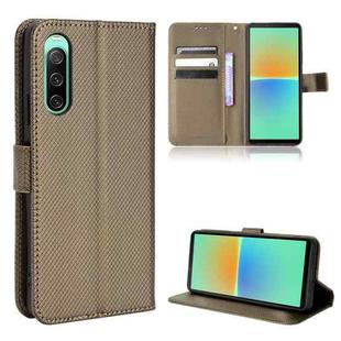 For Sony Xperia 10 IV Diamond Texture Leather Phone Case(Brown)