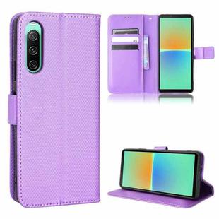 For Sony Xperia 10 IV Diamond Texture Leather Phone Case(Purple)