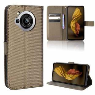 For Sharp Aquos R7 Diamond Texture Leather Phone Case(Brown)