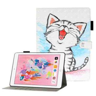 For iPad 10.2 2021 A2602 3D Embossing Pattern Leather Tablet Case(Cat)