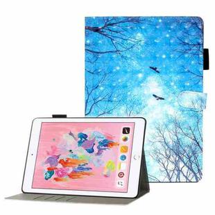 For iPad 10.2 2021 A2602 3D Embossing Pattern Leather Tablet Case(Blue Forest)