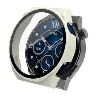 For Huawei Watch GT 3 Pro 46mm PC + Tempered Glass Watch Case(Ivory White)