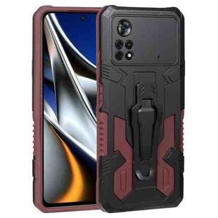 For Xiaomi Poco X4 Pro 5G Armor Warrior PC + TPU Phone Case(Brown)