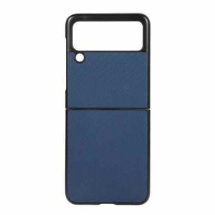 For Samsung Galaxy Z Flip3 5G Carbon Fiber Texture PU Leather Phone Case(Blue)