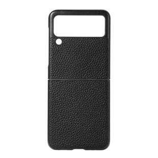 For Samsung Galaxy Z Flip3 5G Genuine Leather Lychee Texture Phone Case(Black)