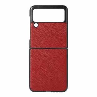 For Samsung Galaxy Z Flip3 5G Genuine Leather Lychee Texture Phone Case(Red)