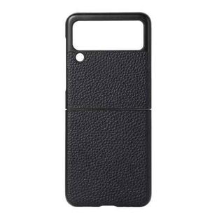 For Samsung Galaxy Z Flip3 5G Genuine Leather Lychee Texture Phone Case(Blue)