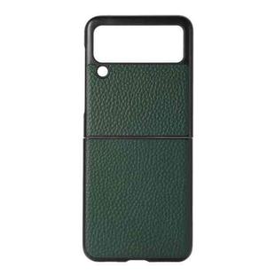 For Samsung Galaxy Z Flip3 5G Genuine Leather Lychee Texture Phone Case(Green)